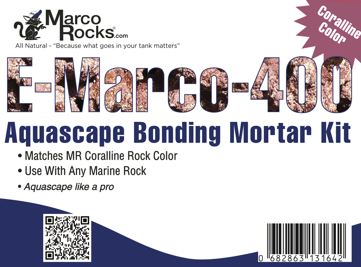 E-Marco-400 Aquascaping Mortar Complete Kit-  Coralline color